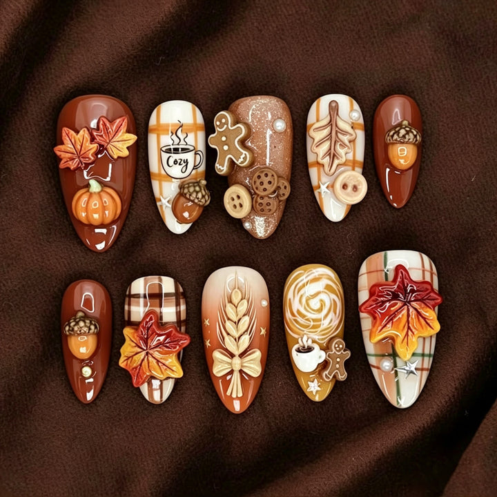 Creative Nail Art Set with Autumn Designs Kalsten