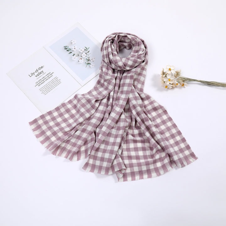 Ladies comfortable check scarf Kalsten