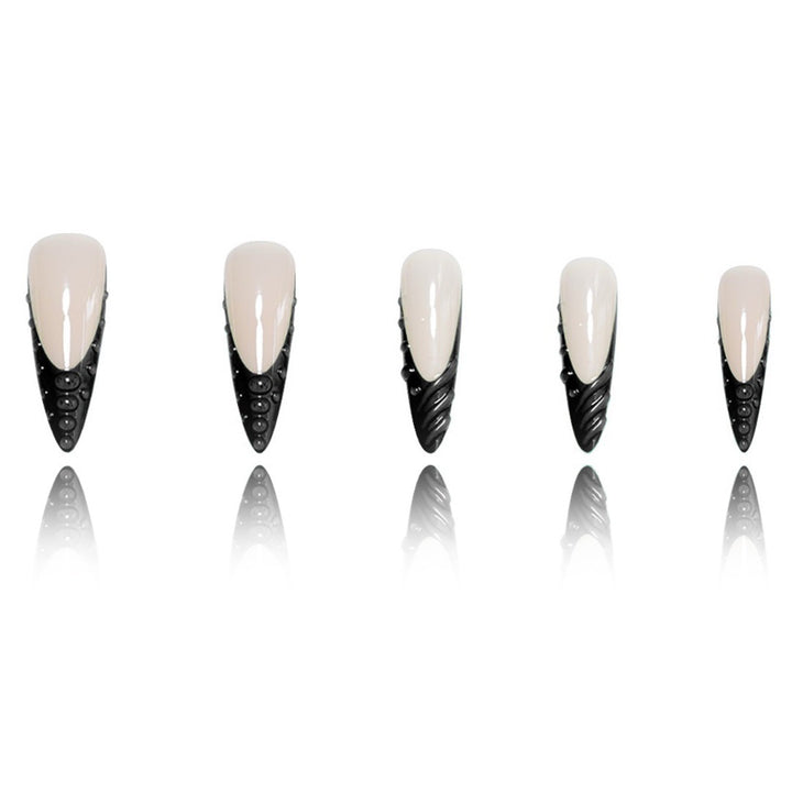 Artistic Stiletto Nail Extensions with Textured Detailing Kalsten