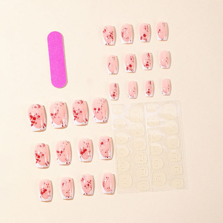 Artistic Blood Splatter Acrylic Nail Extensions Kalsten