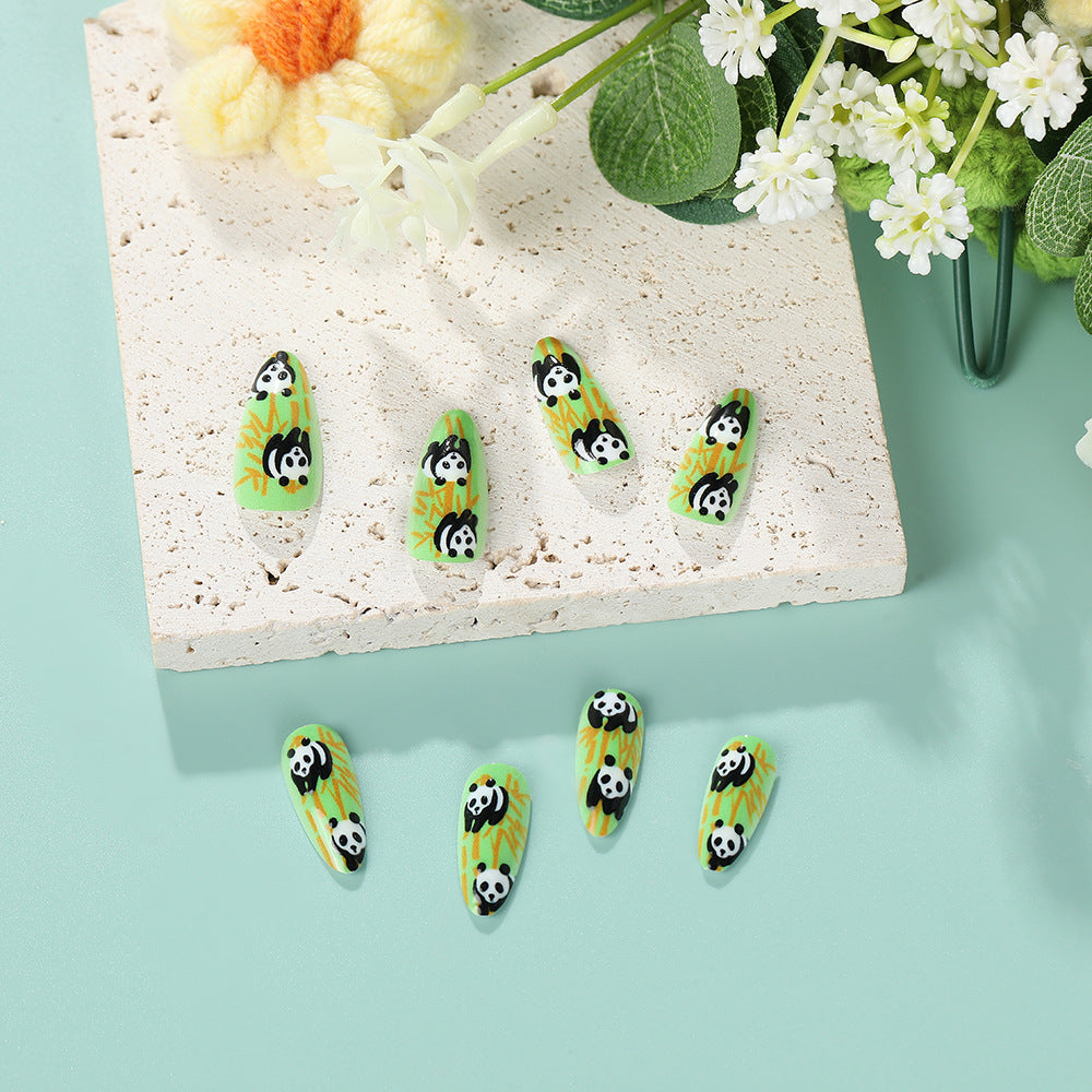 Nail art with cute panda design Kalsten