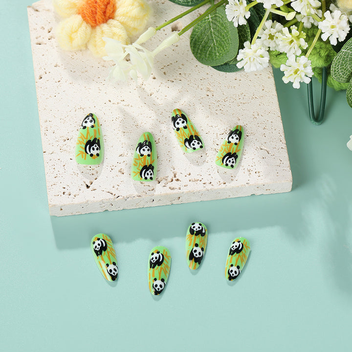 Nail art with cute panda design Kalsten