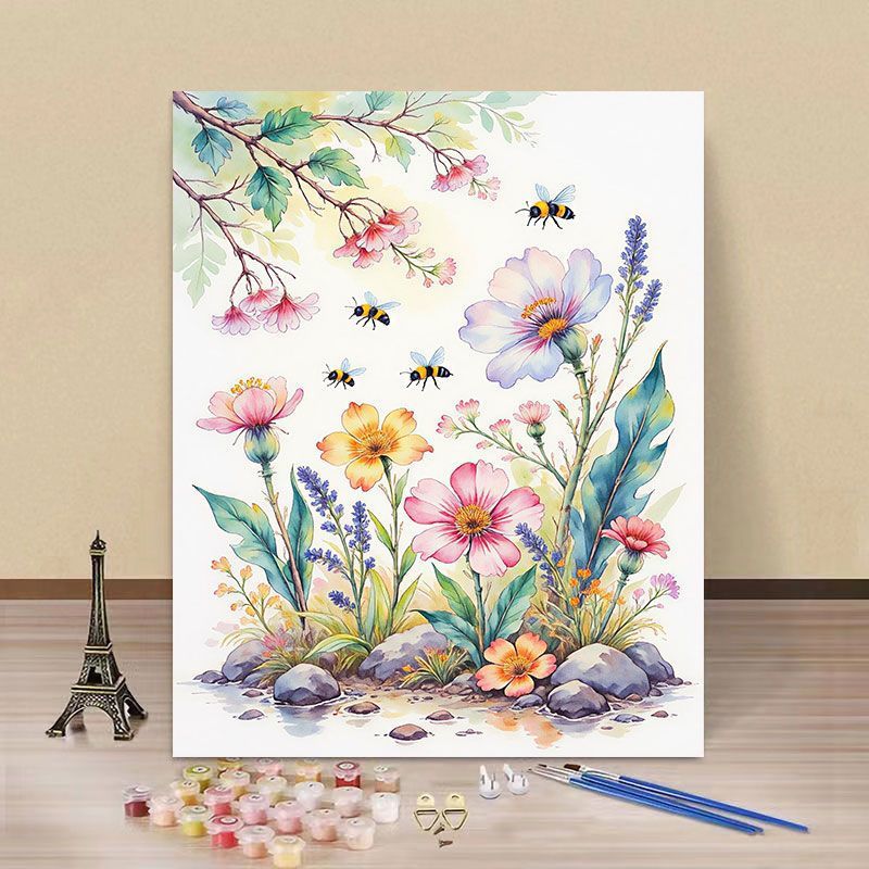 DIY Water Lily and Kingfisher Paint by Numbers Art Kit Kalsten