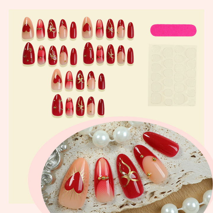 Artificial nail set with romantic heart designs Kalsten