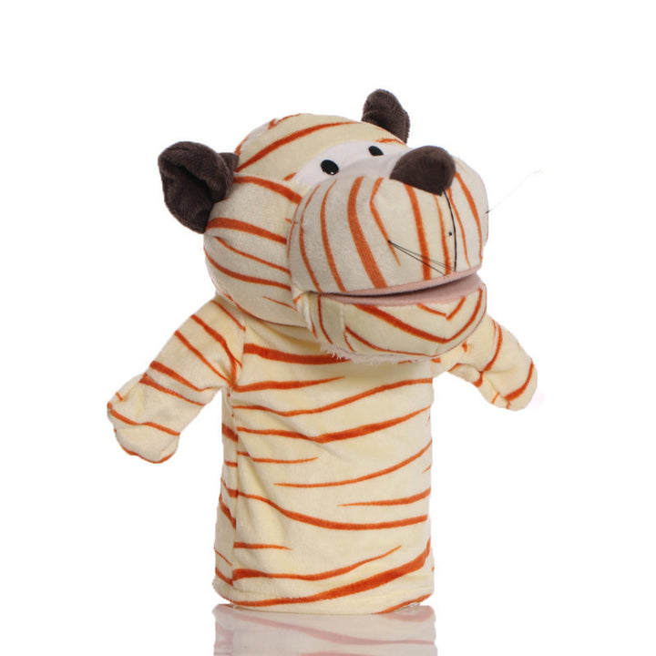 Plush Tiger Hand Puppet With Soft Fleece Movable Mouth Embroidered Features