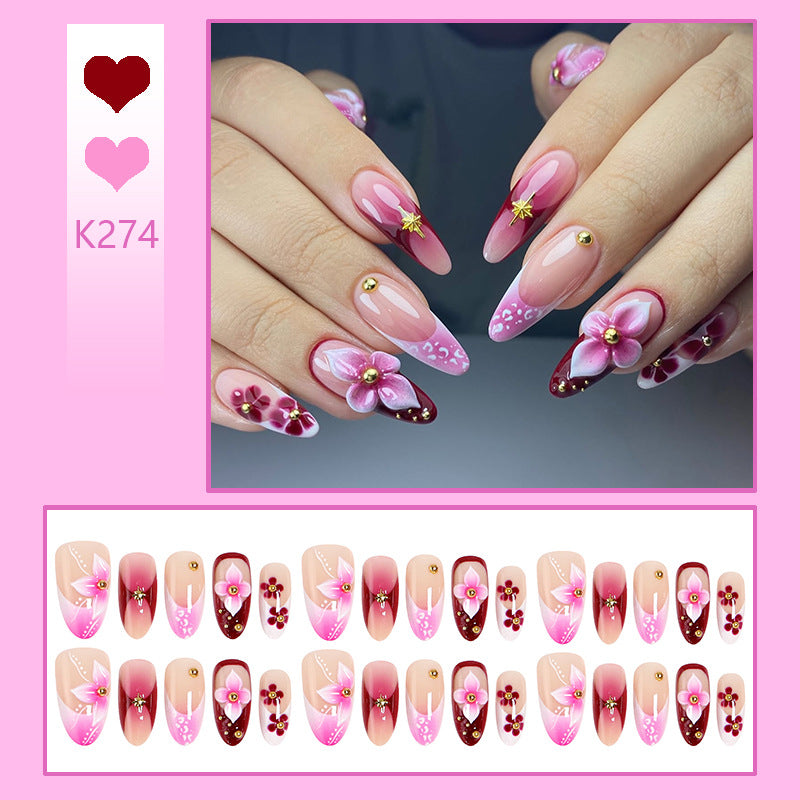 Handmade nail set with floral details Kalsten