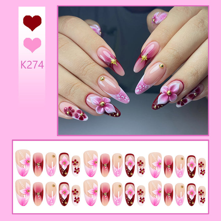 Handmade nail set with floral details Kalsten