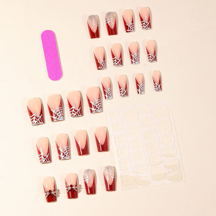 Spooky Spider Web Gel Nail Extensions Kalsten