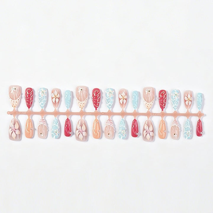 Nail art set with unique floral and maritime designs Kalsten