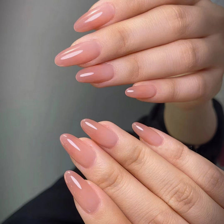 Glossy Almond-Shaped Nail Enhancements