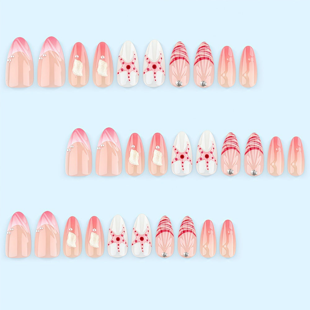 Elegant sea motif artificial nails Kalsten