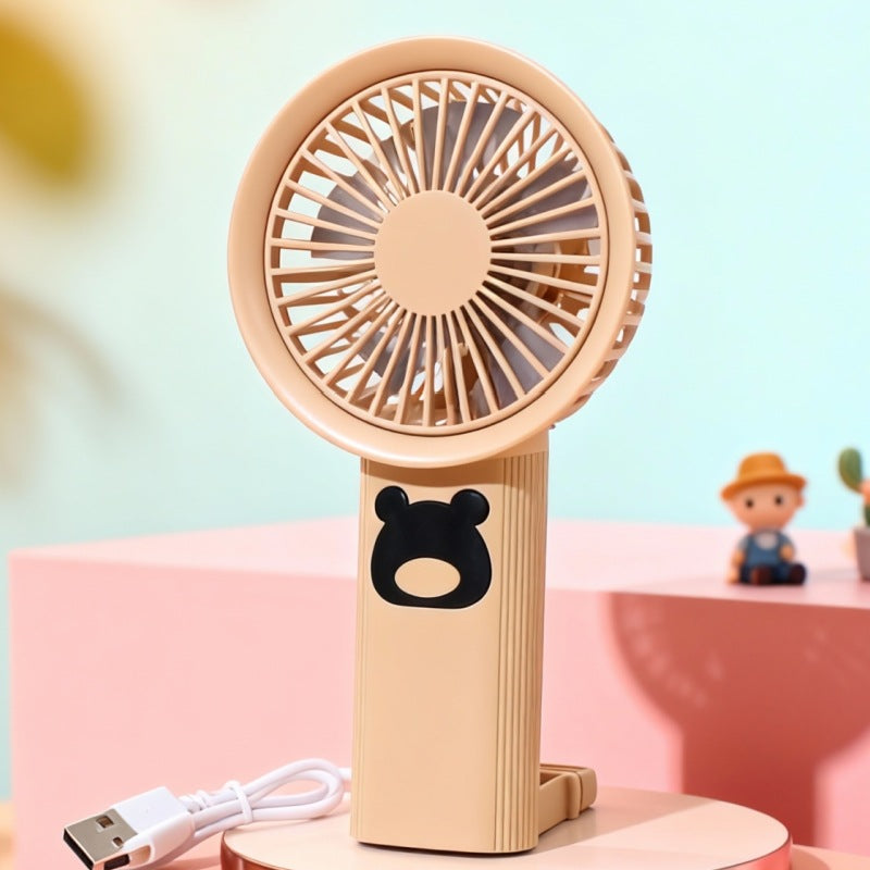 Women portable handheld fan with playful bear design Kalsten