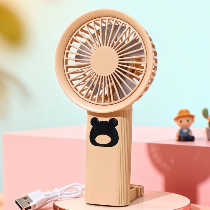 Women portable handheld fan with playful bear design Kalsten