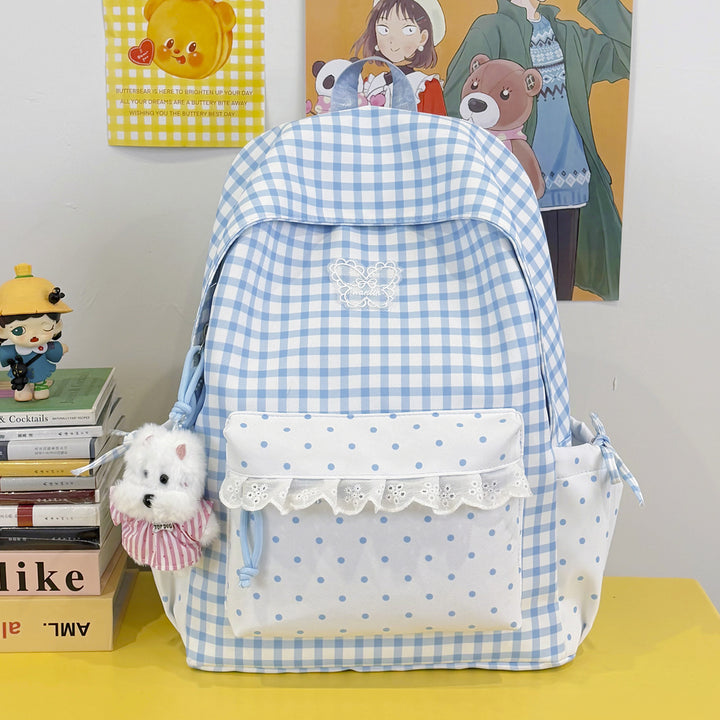 Fun Gingham Patterned Backpack Kalsten