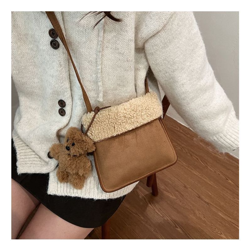 Chic Faux Fur Trim Crossbody Bag Kalsten