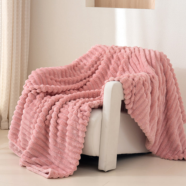 Textured Plush Throw Blanket Kalsten