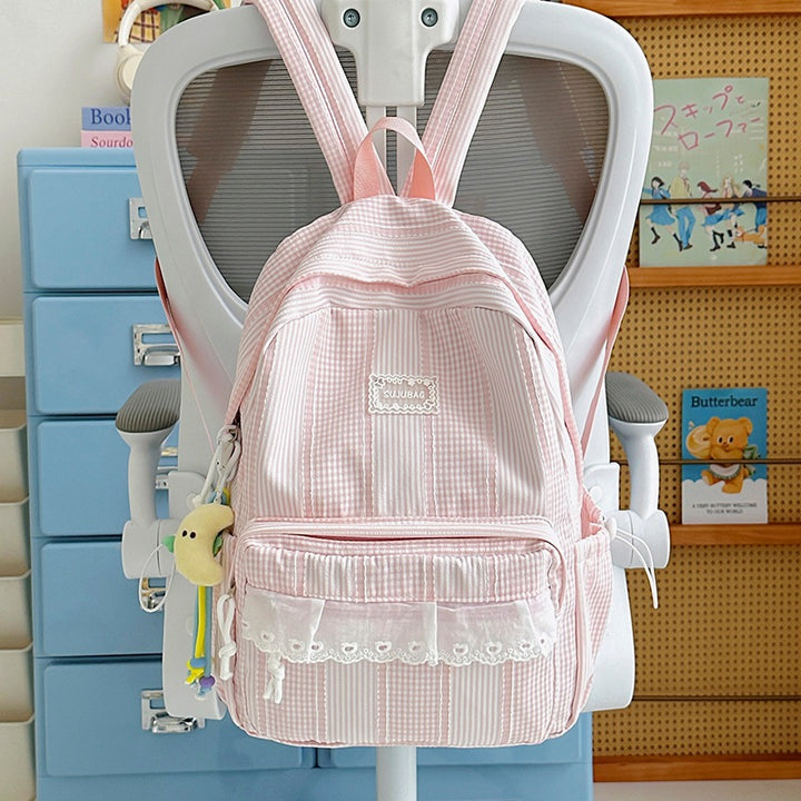 Cute Plaid Design Backpack Kalsten