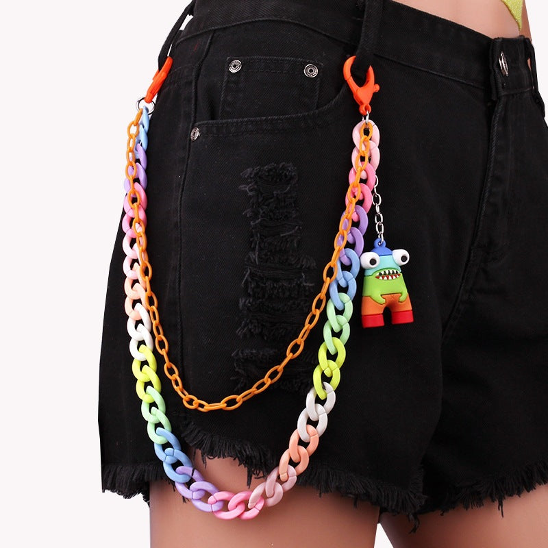 Keychain made of colorful plastic chains with Kalsten pendant