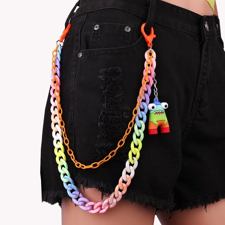 Keychain made of colorful plastic chains with Kalsten pendant