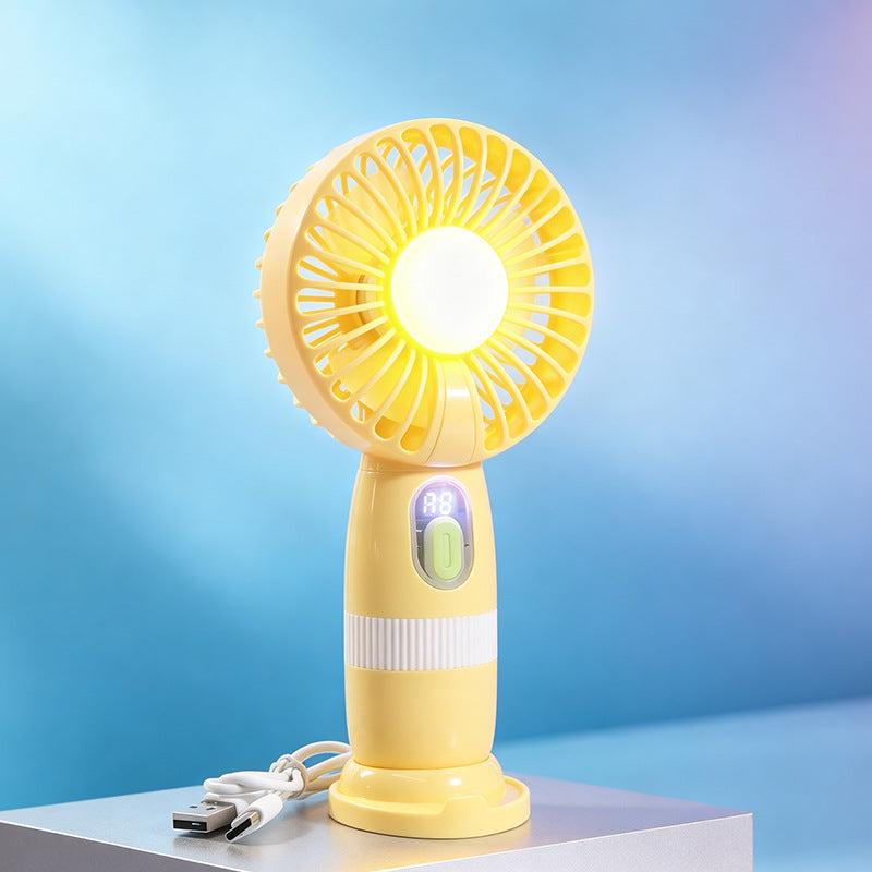 Women’s Portable USB Hand Fan with LED Lights and Creative Design Kalsten