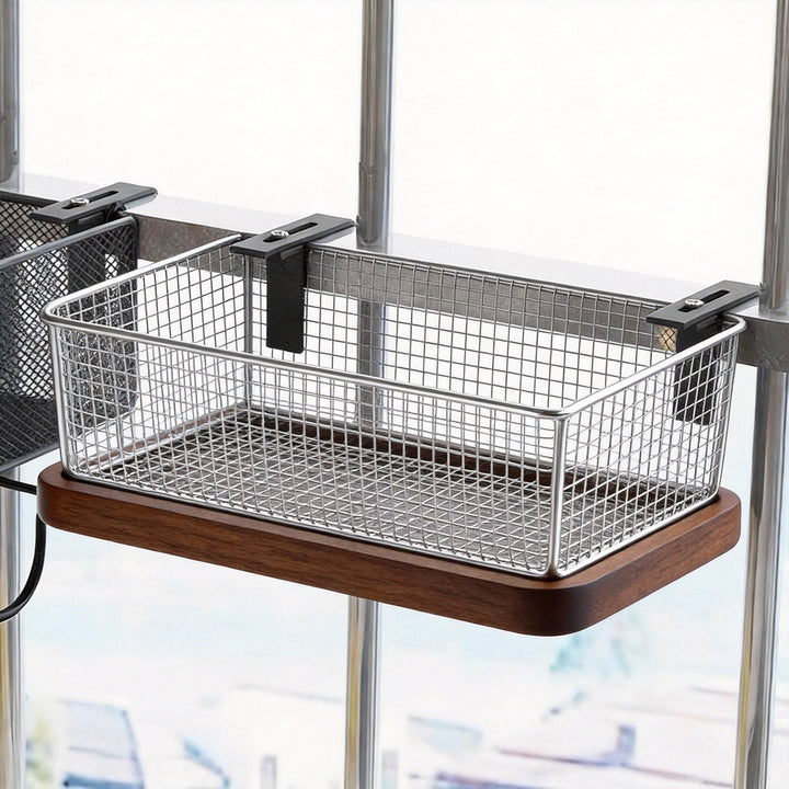 Window-Mounted Mesh Spice Rack and Bar Hanging Organizer