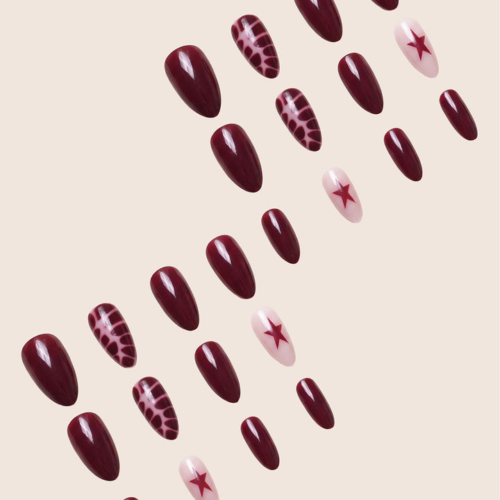 Artistic Stiletto Press-On Nail Design