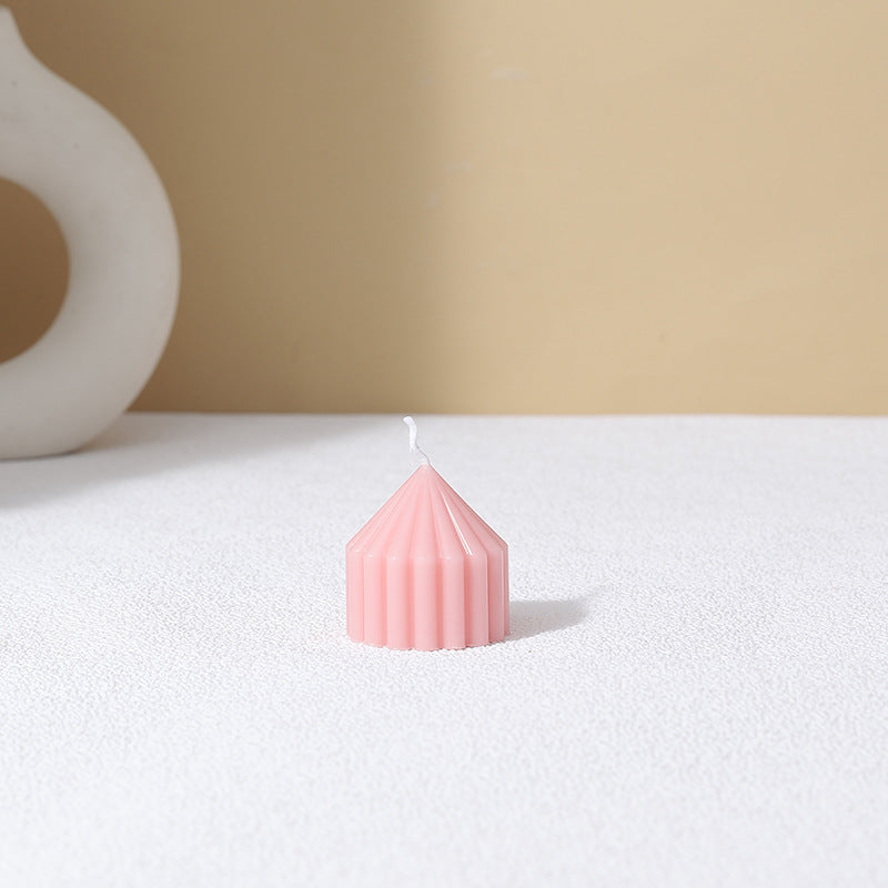 Vertical-Fluted Decorative Pillar Candle Duo