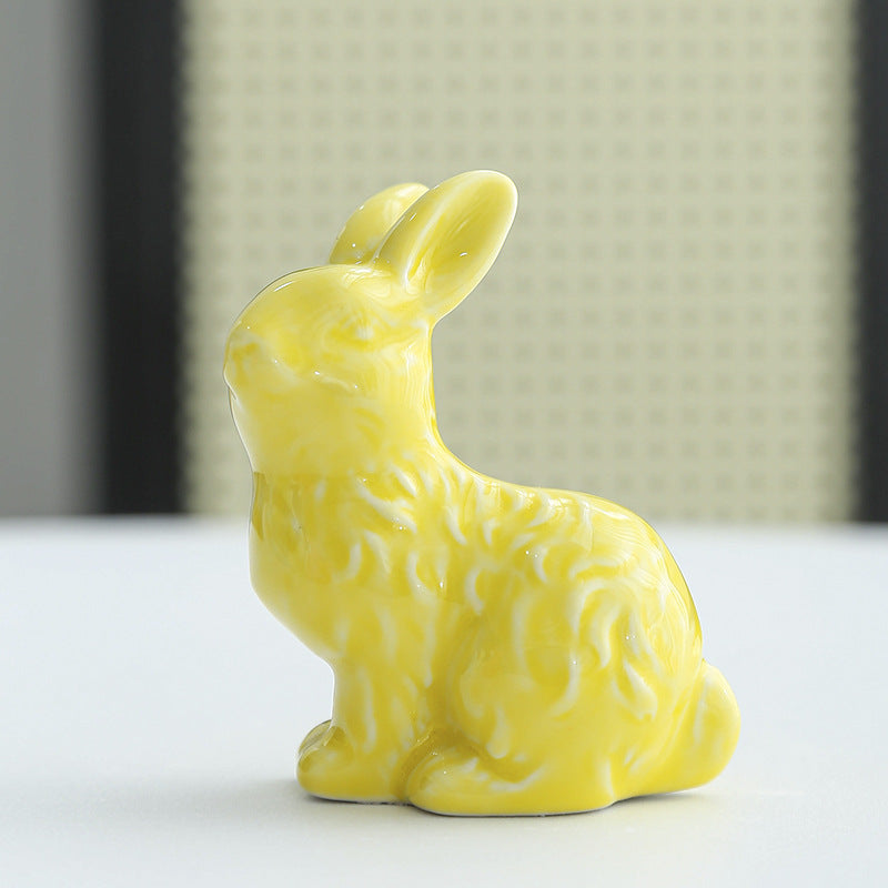 Whimsical Ceramic Rabbit Sculpture Kalsten