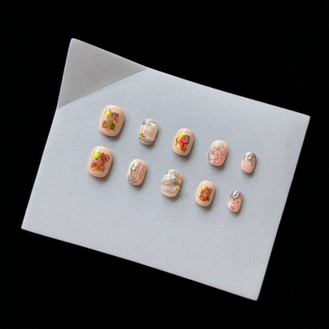 Artistic Floral Design Press-On Nail Set  1791774497