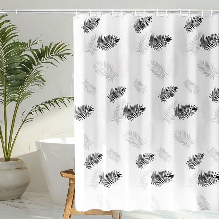 Tropical Leaf Pattern Shower Curtain Kalsten