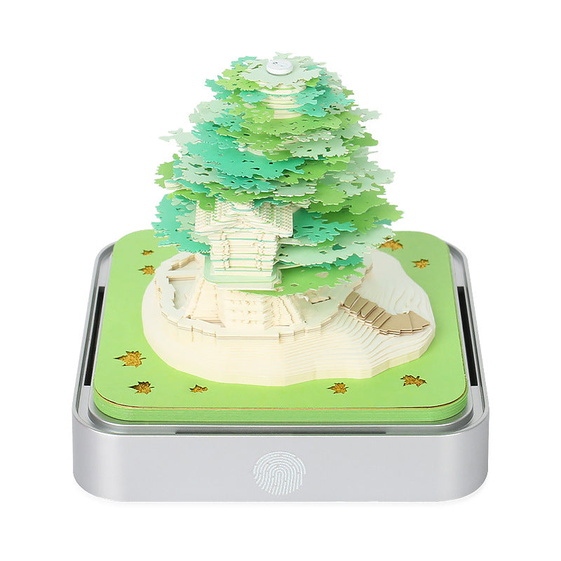 Handcrafted Layered Diorama Led Lightbox With Pop-Up Maple Tree Scene