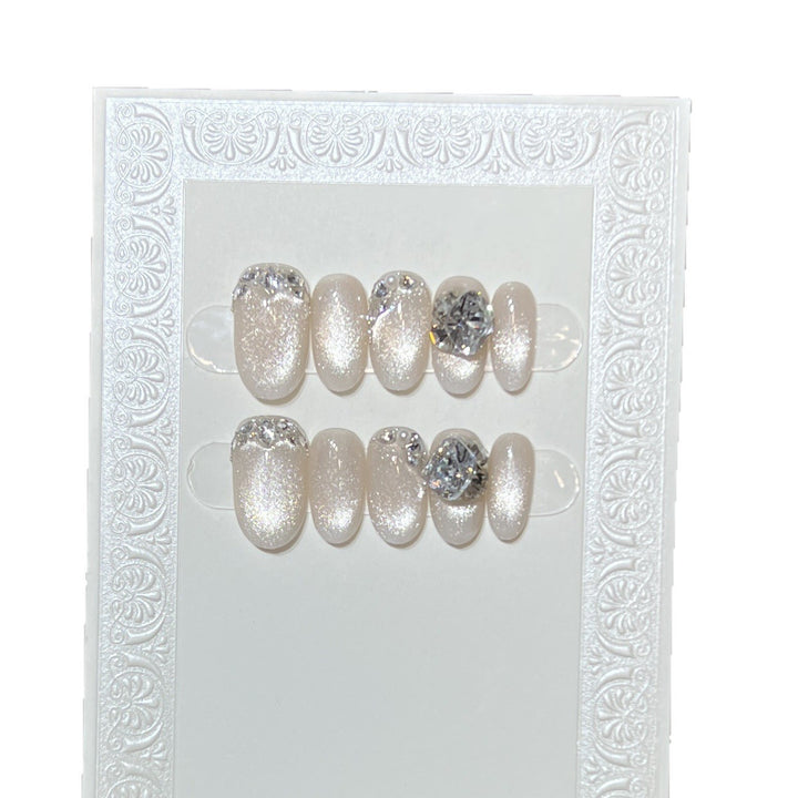 Luxury Gemstone Embellished Press-On Nail Art Kalsten