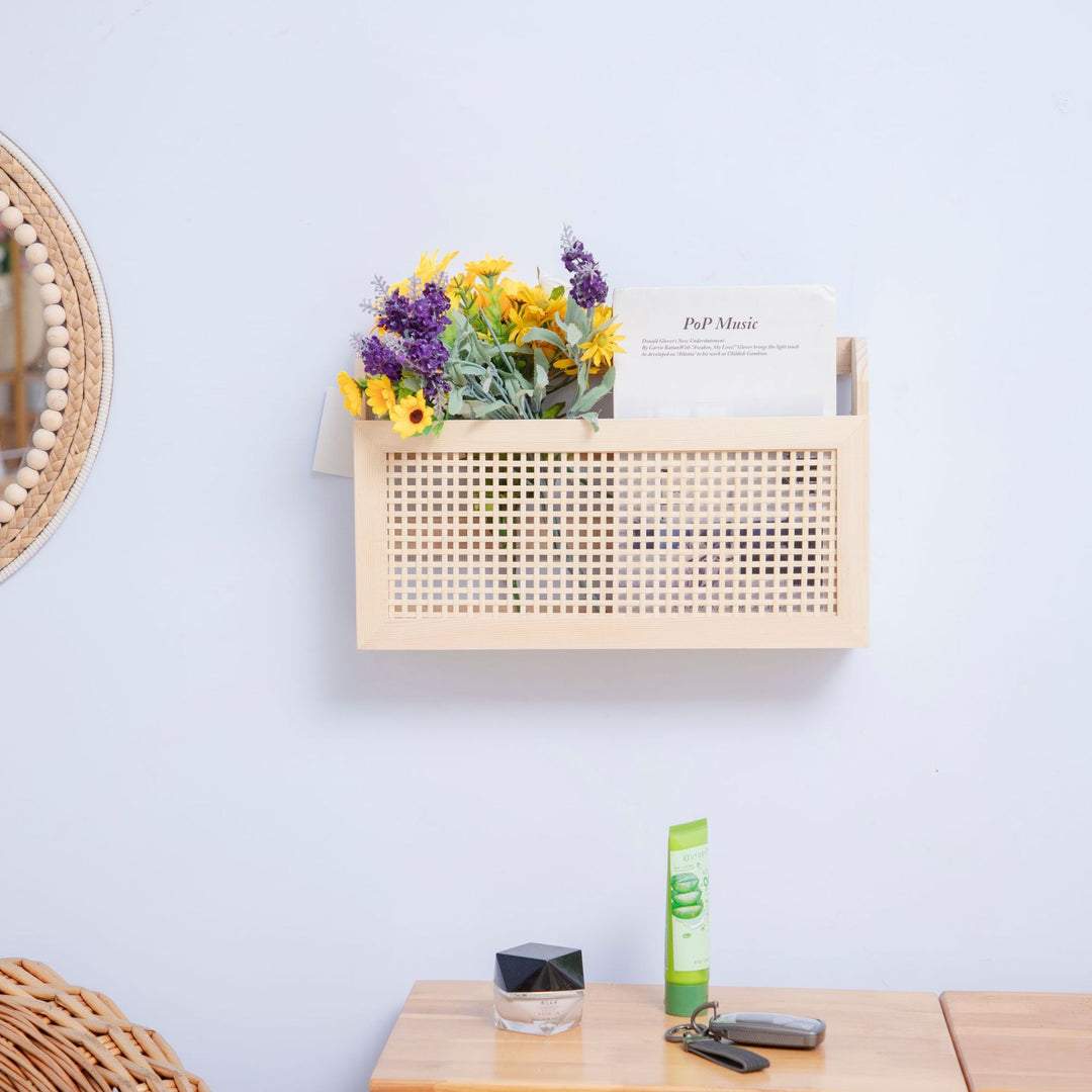 Wall-Mounted Wicker Storage Organizer Kalsten