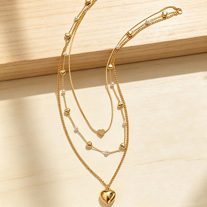 Heart-Shaped Layered Necklace Kalsten