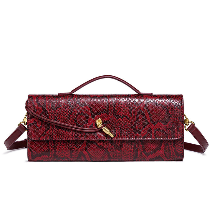 Embossed Snake Print Evening Clutch Kalsten