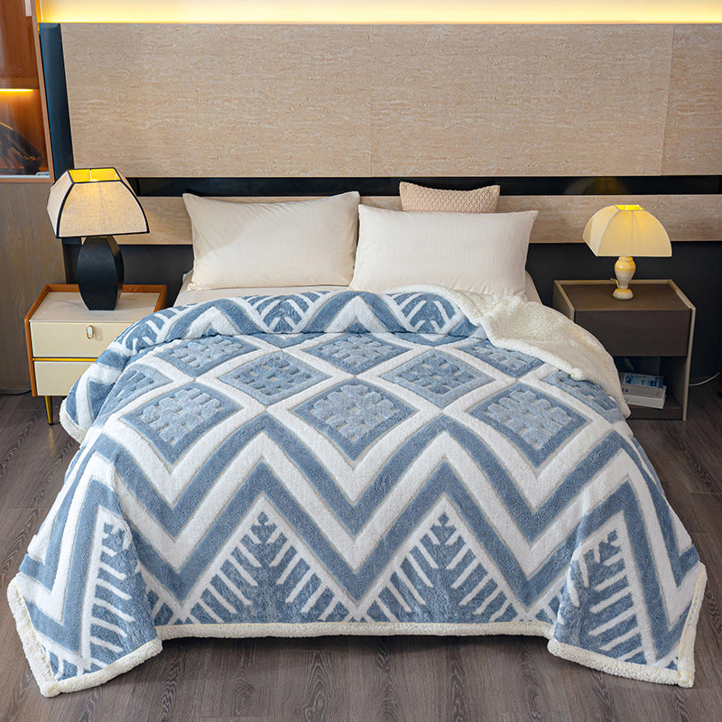 Geometric Patterned Fleece Blanket