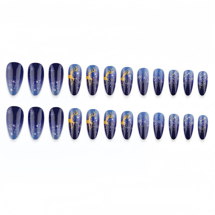Artificial Nails in Elegant Winter Design with Sparkling Accents Kalsten