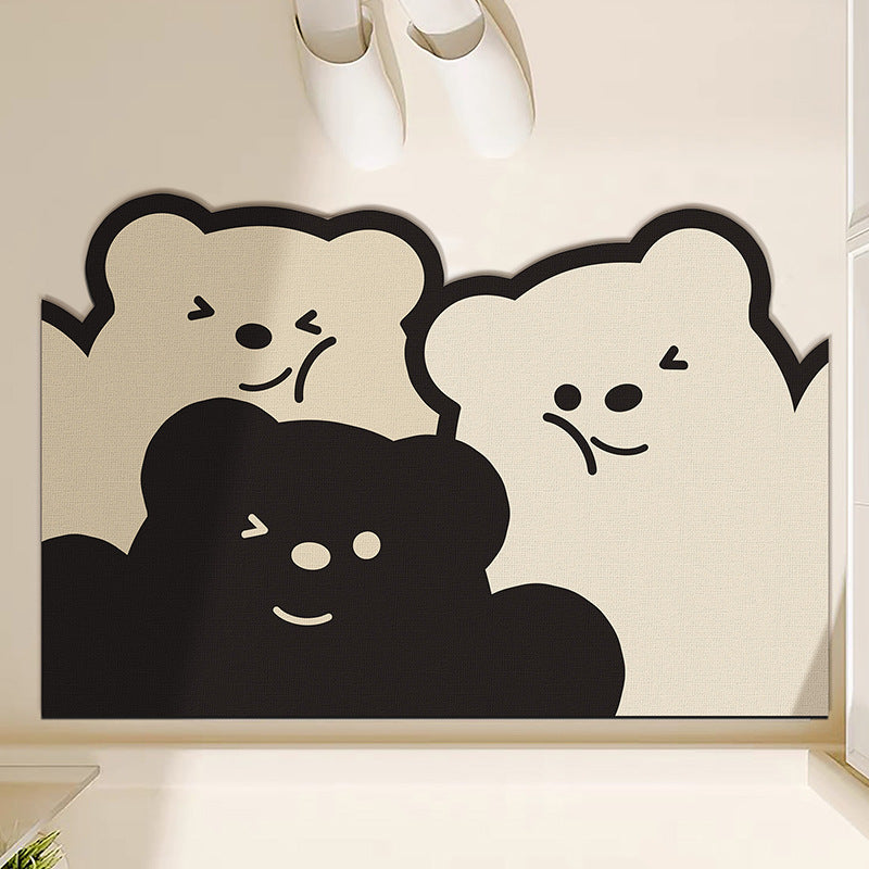 Cute Bear-Themed Welcome Mat for Home Entryway