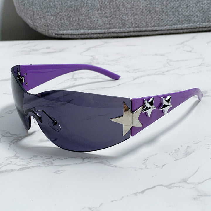 Women's stylish sports sunglasses with half-frame and striking star accents Kalsten
