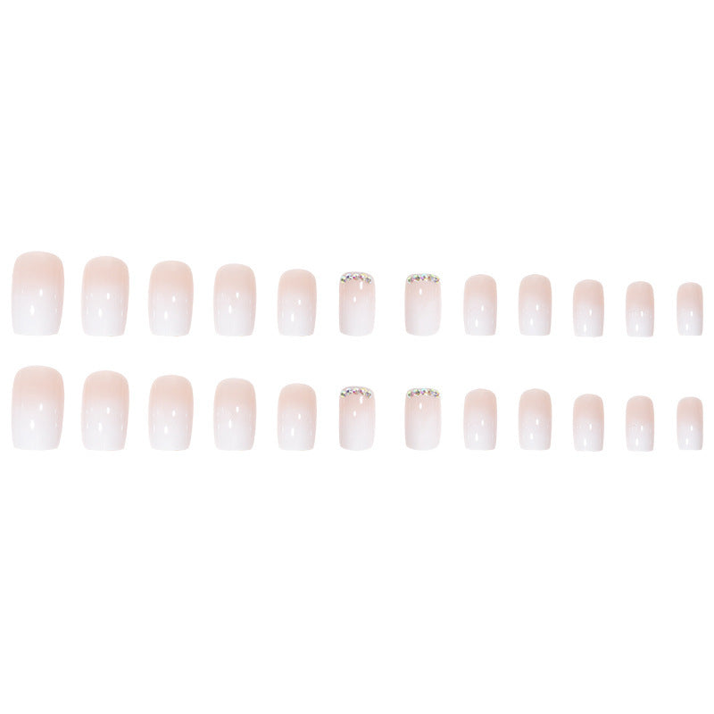 Elegant Rhinestone-Accented Press-On Nail Set