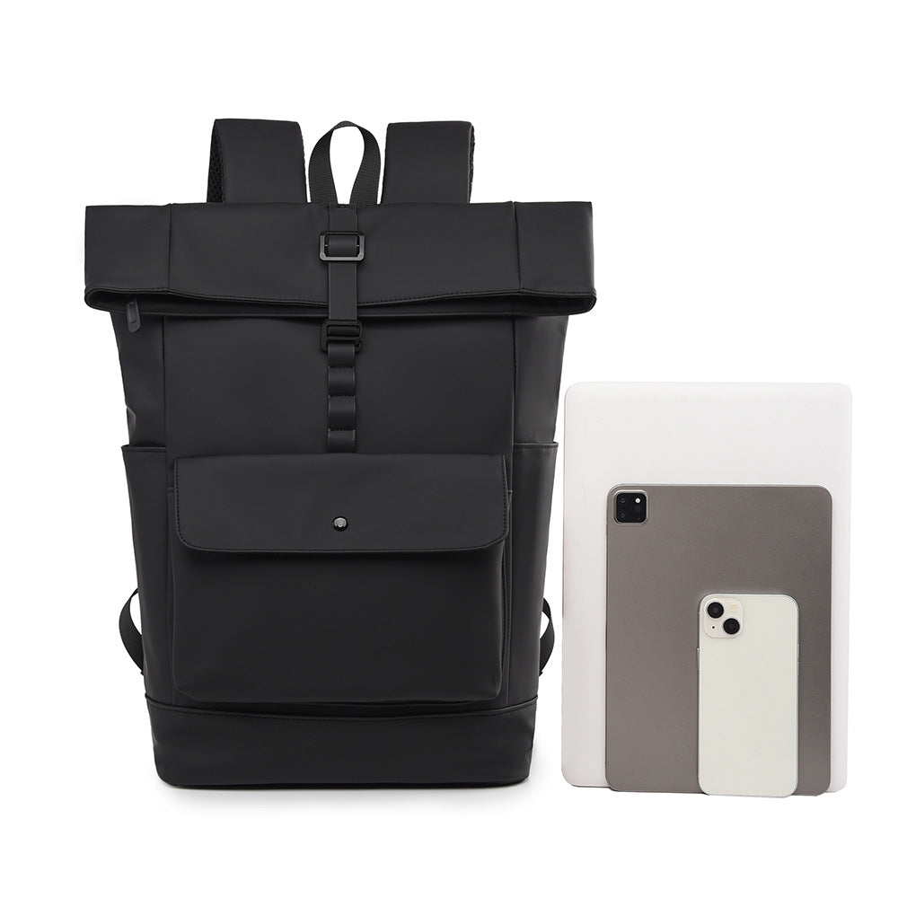 Modern roll top backpack with waterproof material and security closure Kalsten