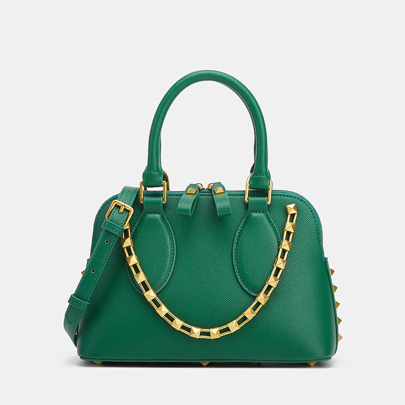 Chic Structured Handbag with Studded Detail