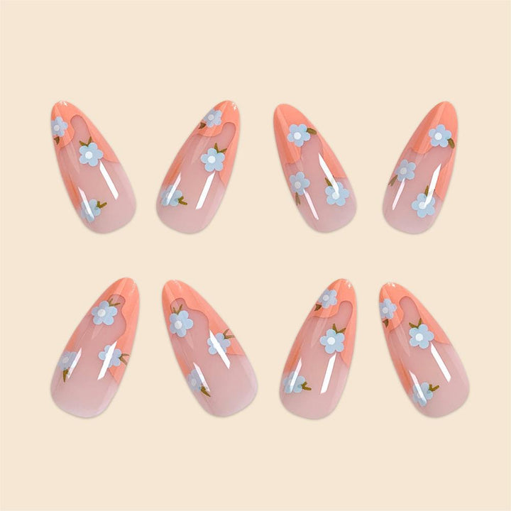 Artistic Floral Gel Nail Design