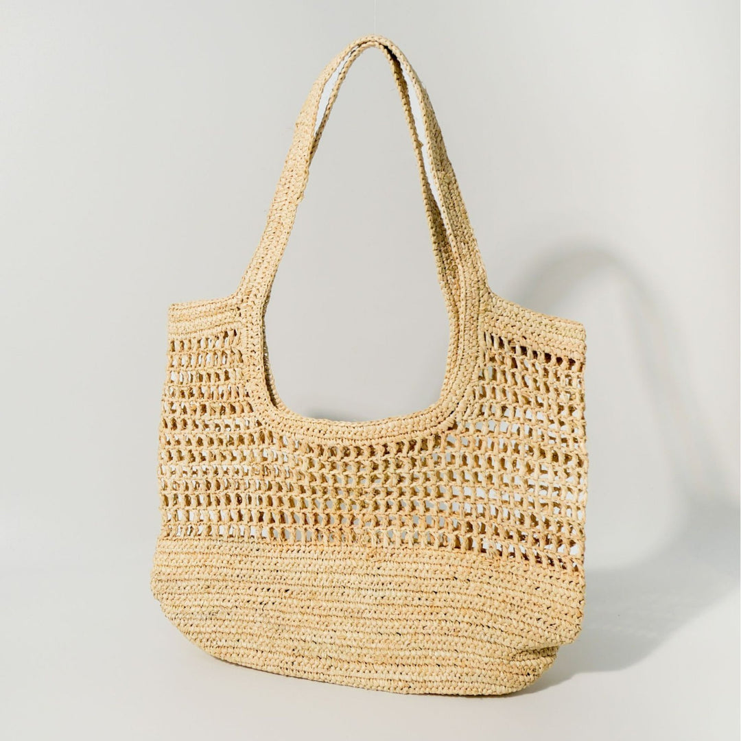 Hand-knotted raffia bag with generous interior Kalsten