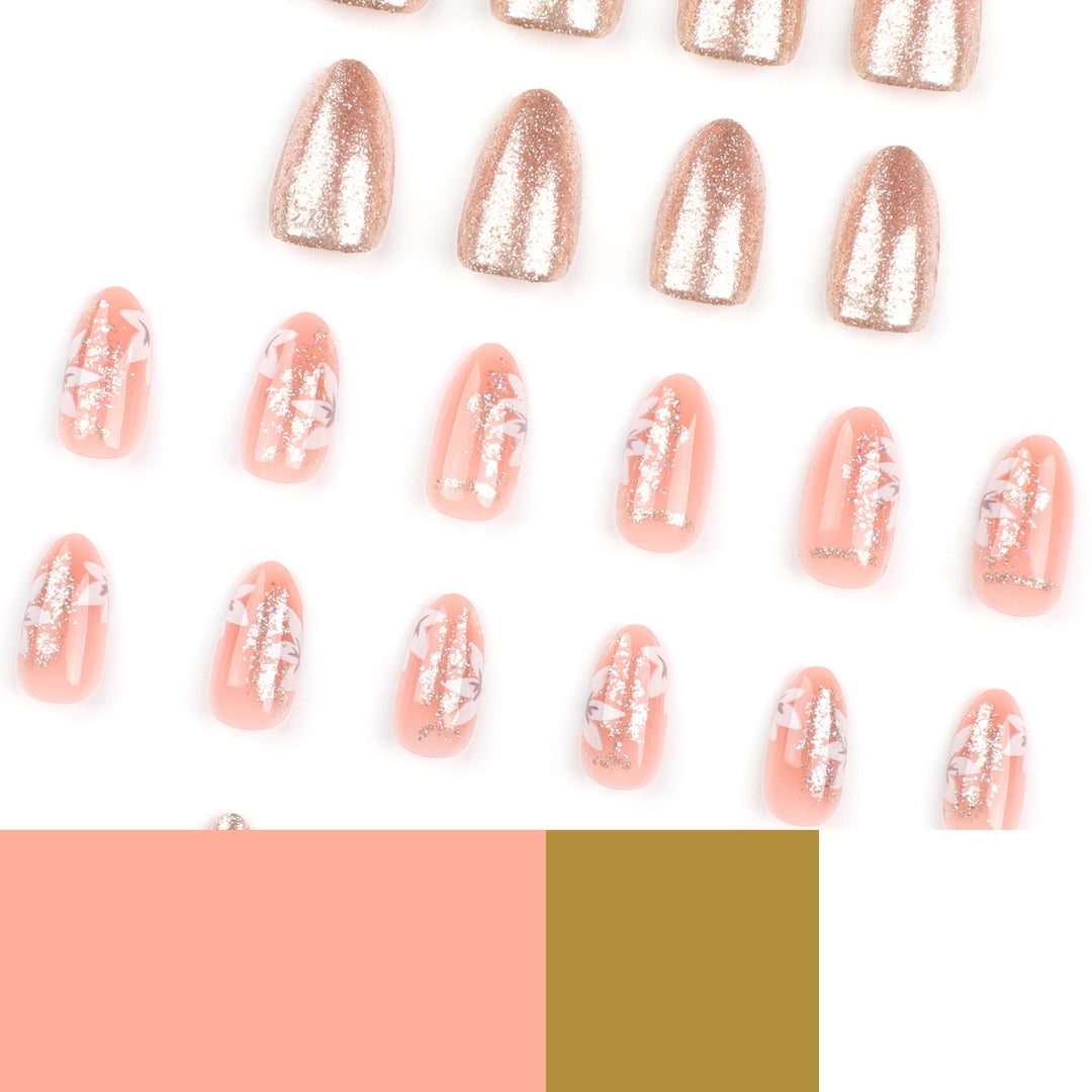 Artistic nail art with floral and glittering accents Kalsten