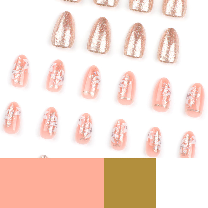 Artistic nail art with floral and glittering accents Kalsten
