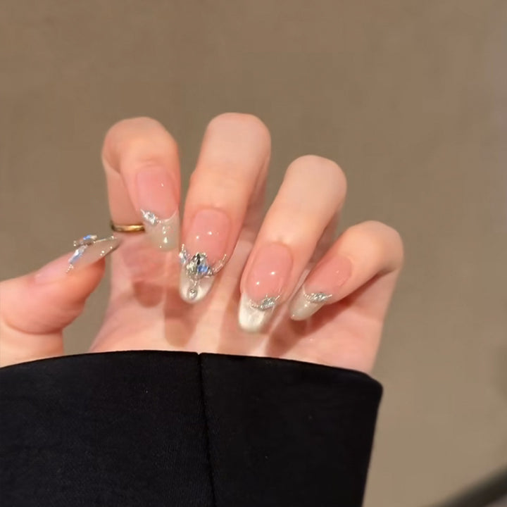 Rhinestone-Embellished Gel Nail Set Kalsten