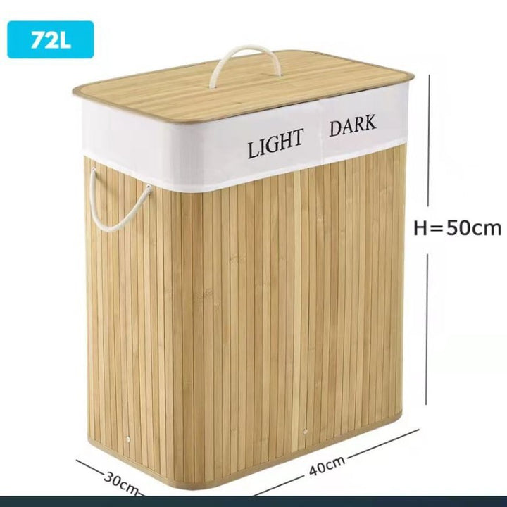 Laundry basket made of natural bamboo by Kalsten