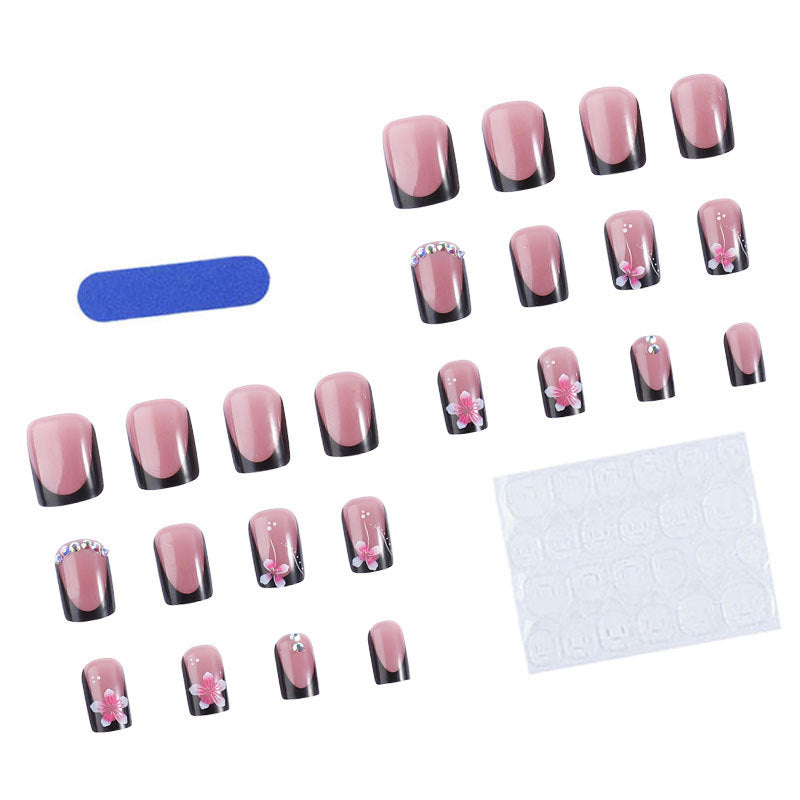 Floral Accent Press-On Nail Set
