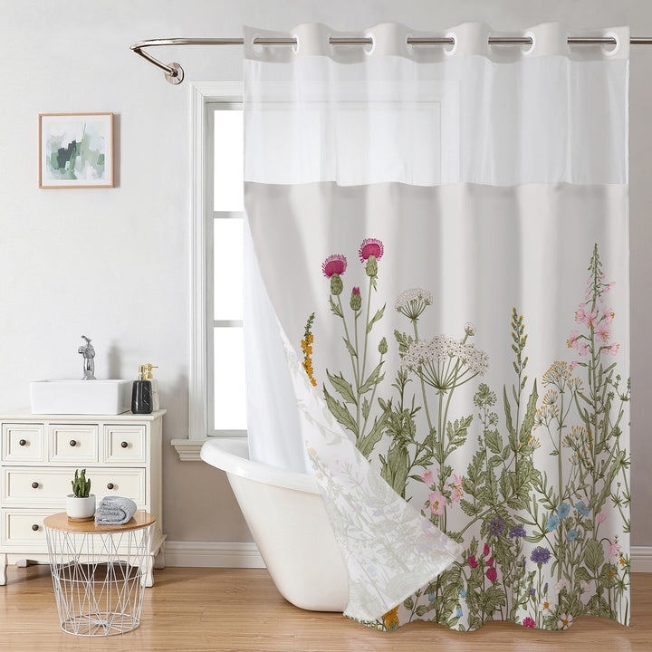 Elegant Floral Print Shower Curtain Kalsten